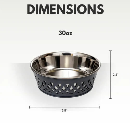 Jojo Modern Pets - Farmhouse Punchout Stainless Bowl - Grey 16oz