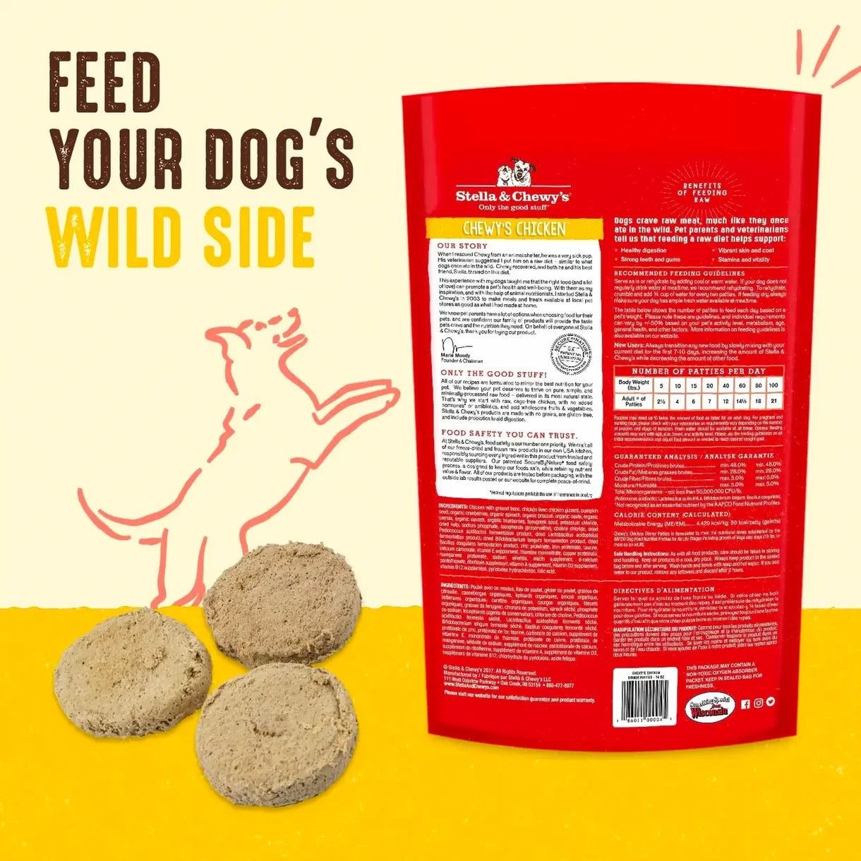 Stella & Chewy's Freeze-dried Dinner Patties - chicken 14oz (Authorized merchant by Stella & Chewy's)