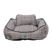 Sydney & Co - Dog Bed - Pink & Grey Checker