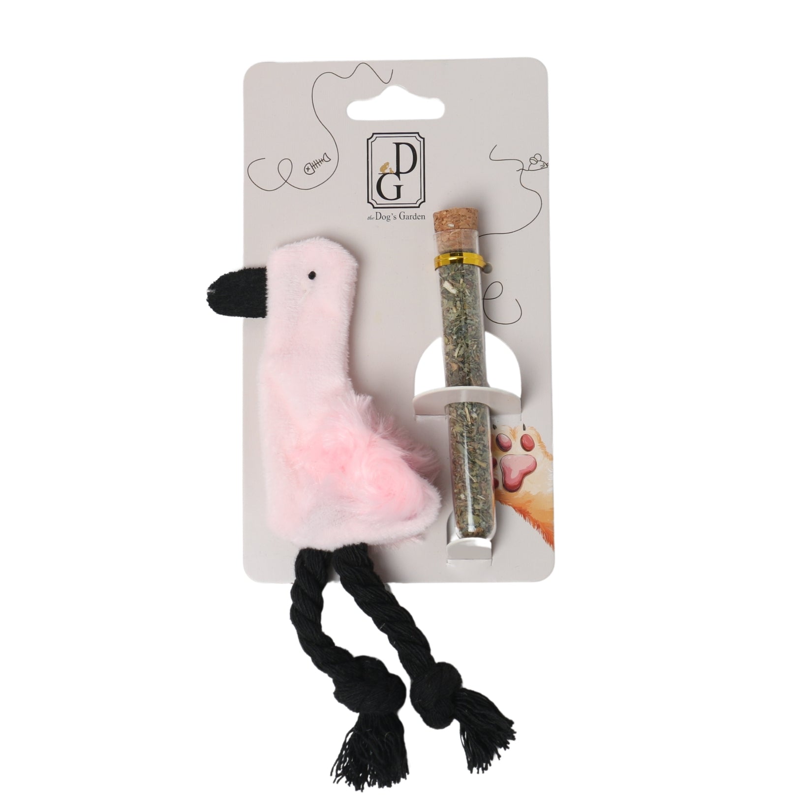 the Dog's Garden - Cat toy - Refillable Catnip - Flamingo