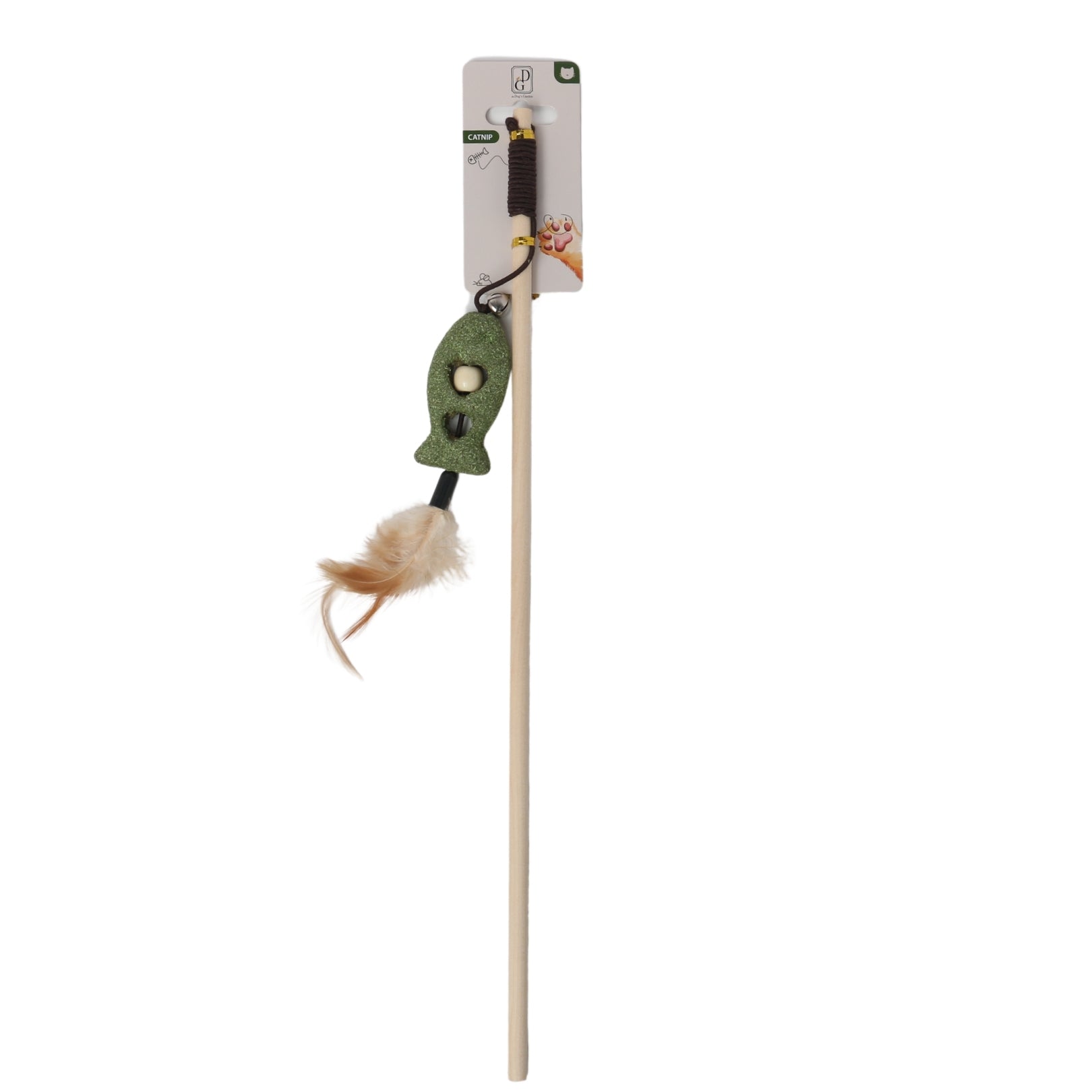 the Dog's Garden - Cat toy - Cat teaser with catnip fish and feather