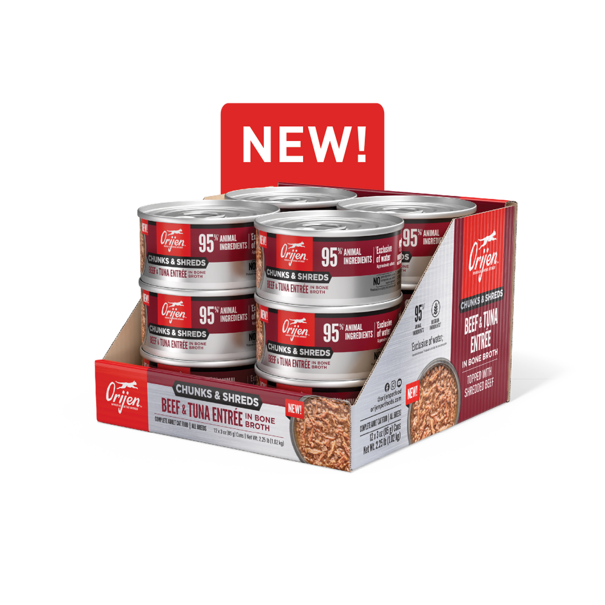 ORIJEN - Chunks & Shreds Beef & Tuna Entrée Wet Cat Food
