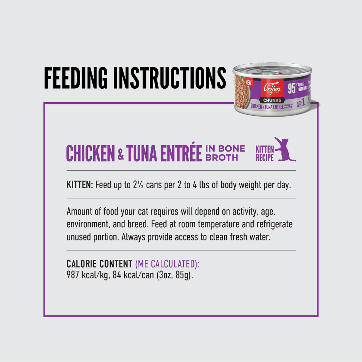 ORIJEN - Chunks & Shreds Chicken & Tuna Kitten Wet Food