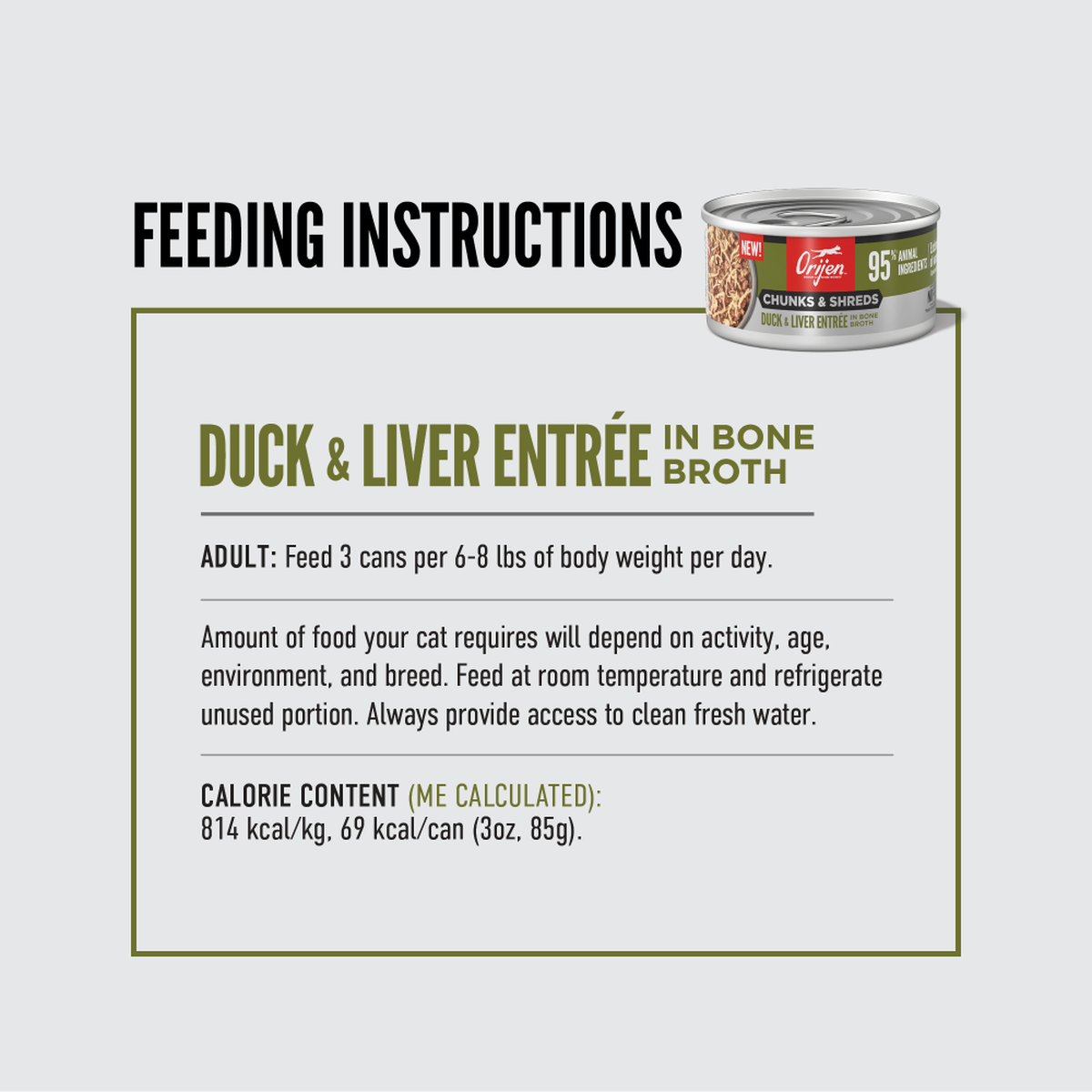 ORIJEN - Chunks & Shreds Cat Wet Food - Duck & Duck Liver