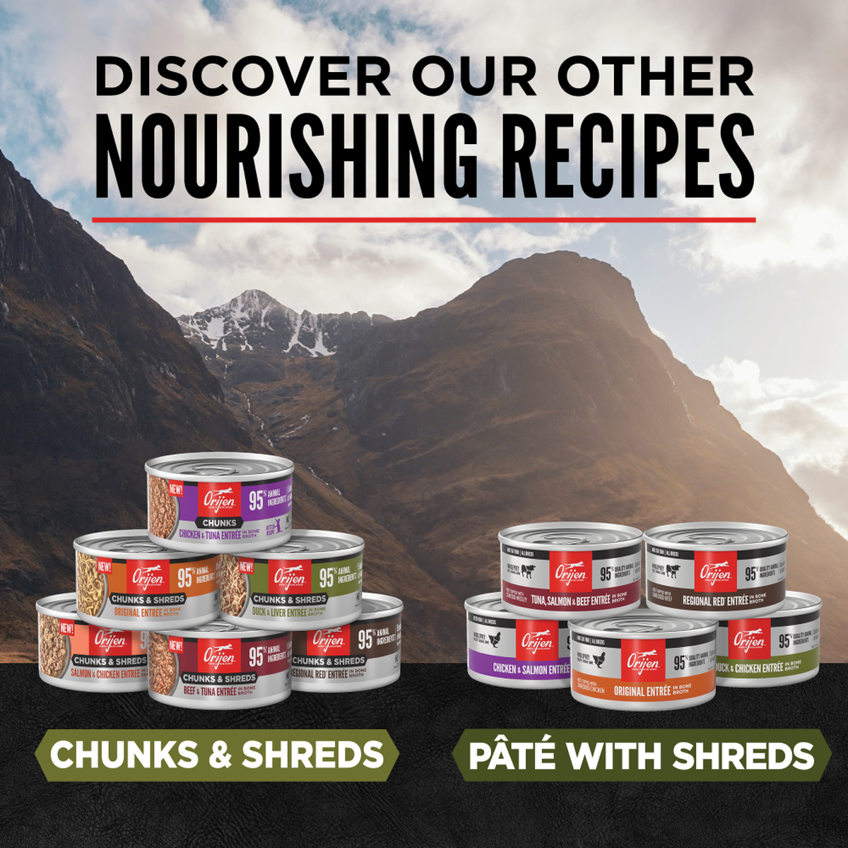 ORIJEN - Chunks & Shreds Cat Wet Food - Duck & Duck Liver