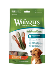 Whimzees Toothbrush Dental Dog Treats - Large (6pcs)