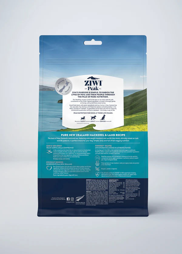 ZiwiPeak Air-Dried Dog Food - Mackerel & Lamb
