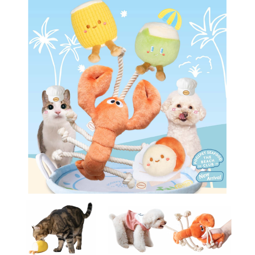 POOZPET Seafood Platter Snuffle Toy
