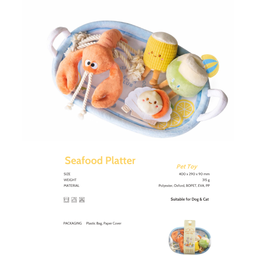 POOZPET Seafood Platter Snuffle Toy
