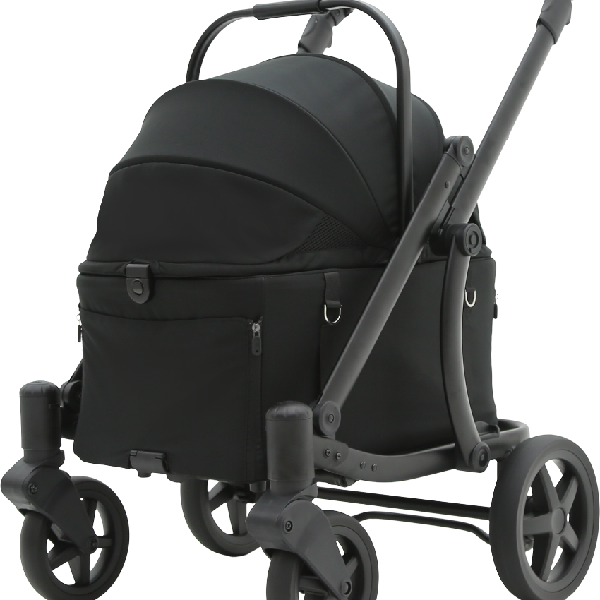 Pompolarr Pet Modu Wagon - Hybrid Detachable Pet Stroller (Black)