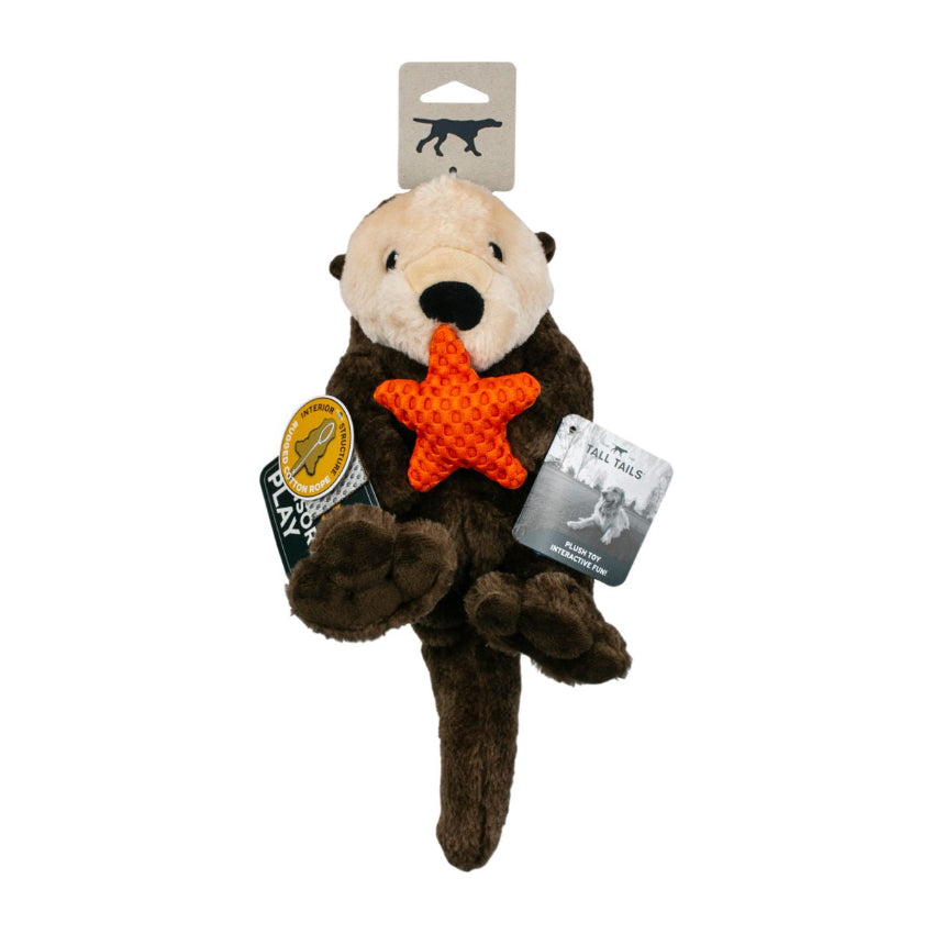 Tall Tails - Plush Toy - Rope Body Otter Squeaker Toy - 13"