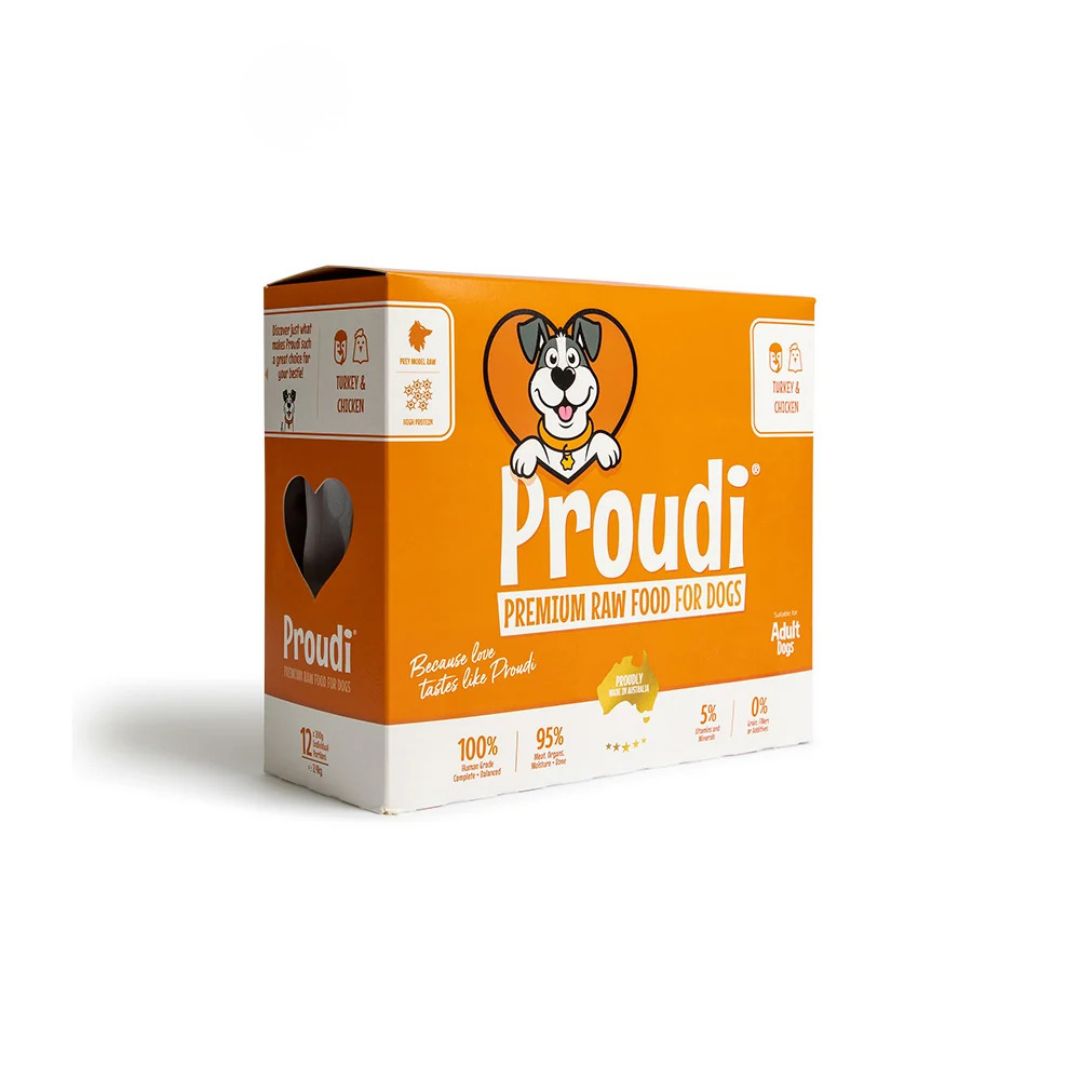 Proudi Dog - Turkey & Chicken - 200g x 12