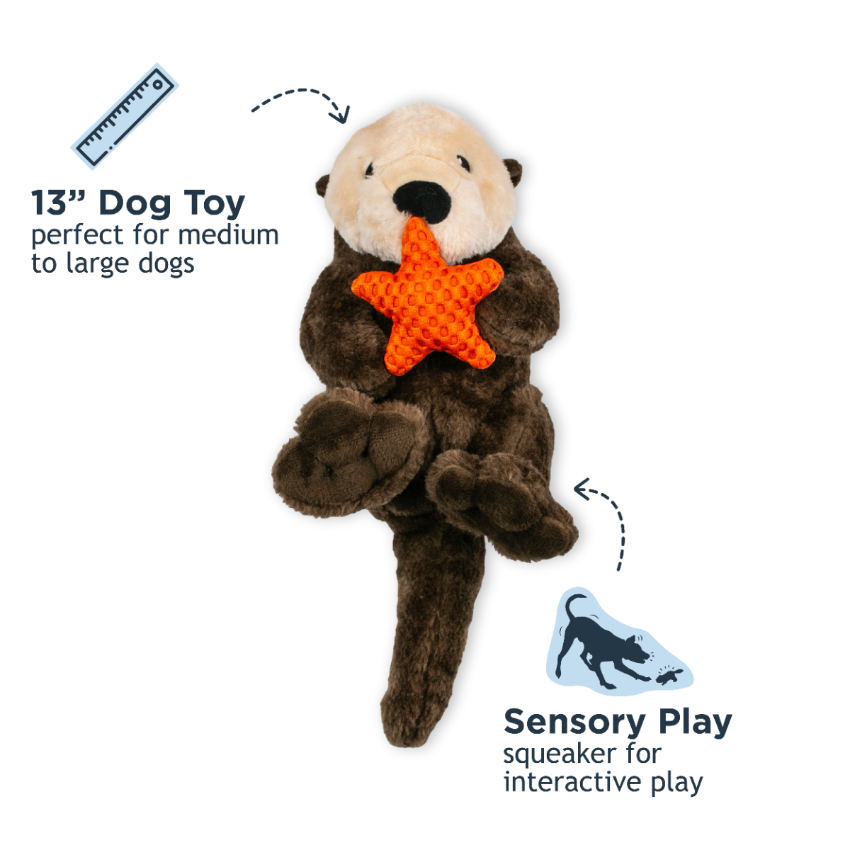 Tall Tails - Plush Toy - Rope Body Otter Squeaker Toy - 13"