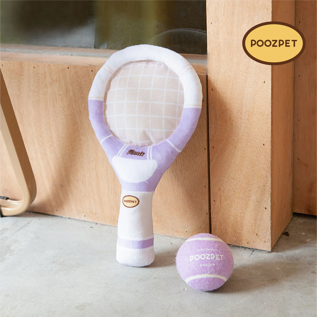 POOZPET - Tennis Racket with tennis ball - Purple