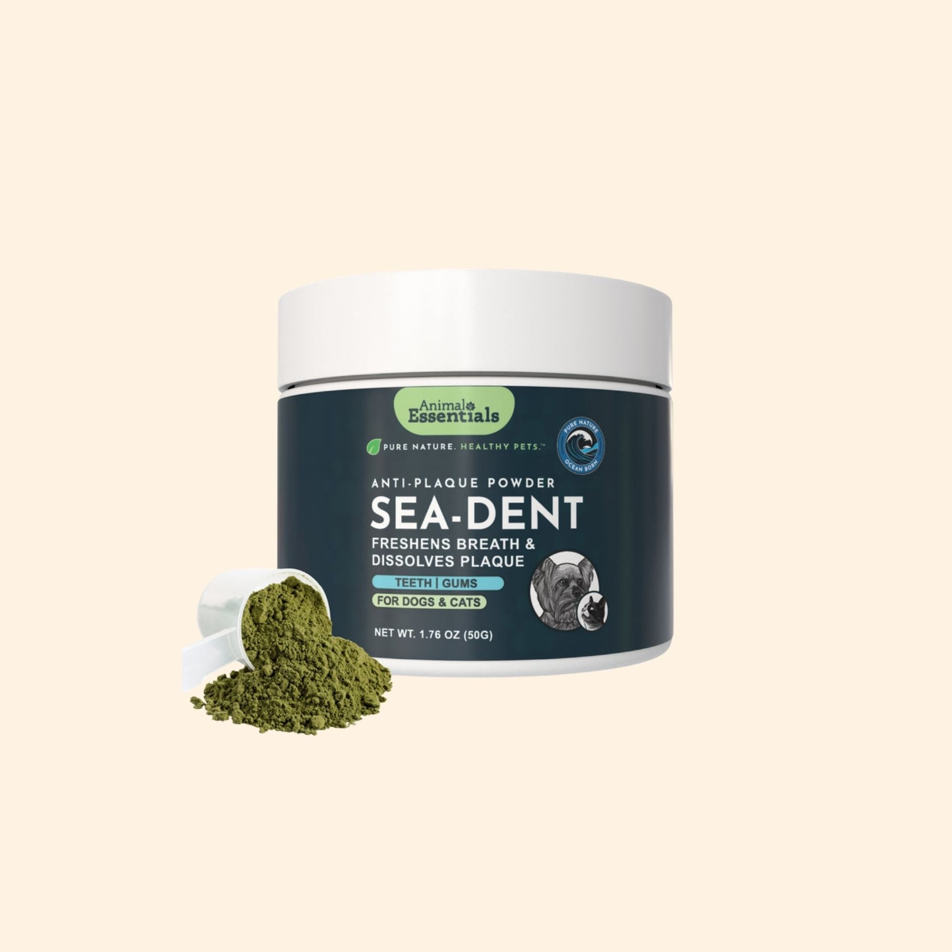 Animal Essentials™ Sea-Dent 雙重功效除口氣牙石粉 1.76oz (50g)
