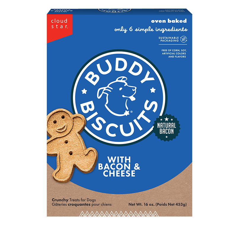 Buddy Biscuits Oven-Baked Crunchy Dog Treats - Bacon & Cheese