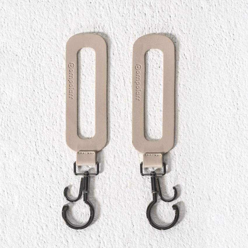 Pompolarr - Pet Leather Hook / pair - Beige