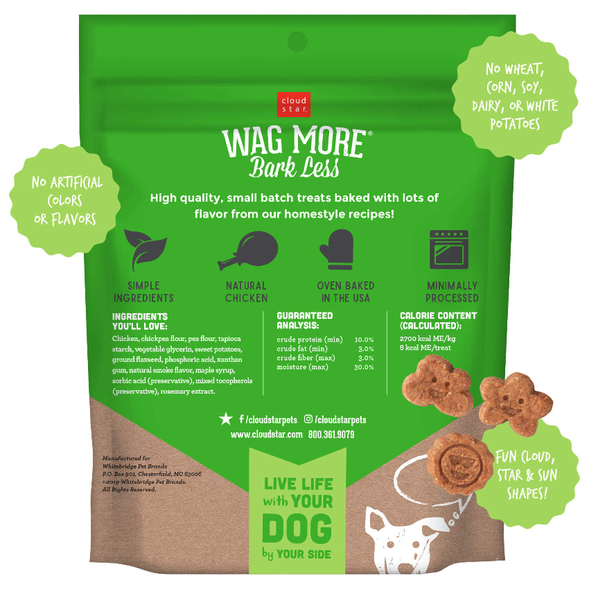 Cloud Star Wag More Bark Less Soft & Chewy Grain-Free Dog Treats - Chicken & Sweet Potato (5 oz)