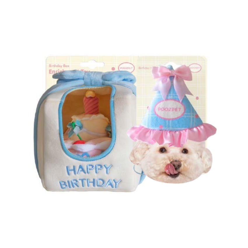 POOZPET Birthday Cake with Hat Snuffle Toy (Pink)