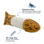 Tall Tails - Leather Toy - Natural Leather & Rope Trout - 15"