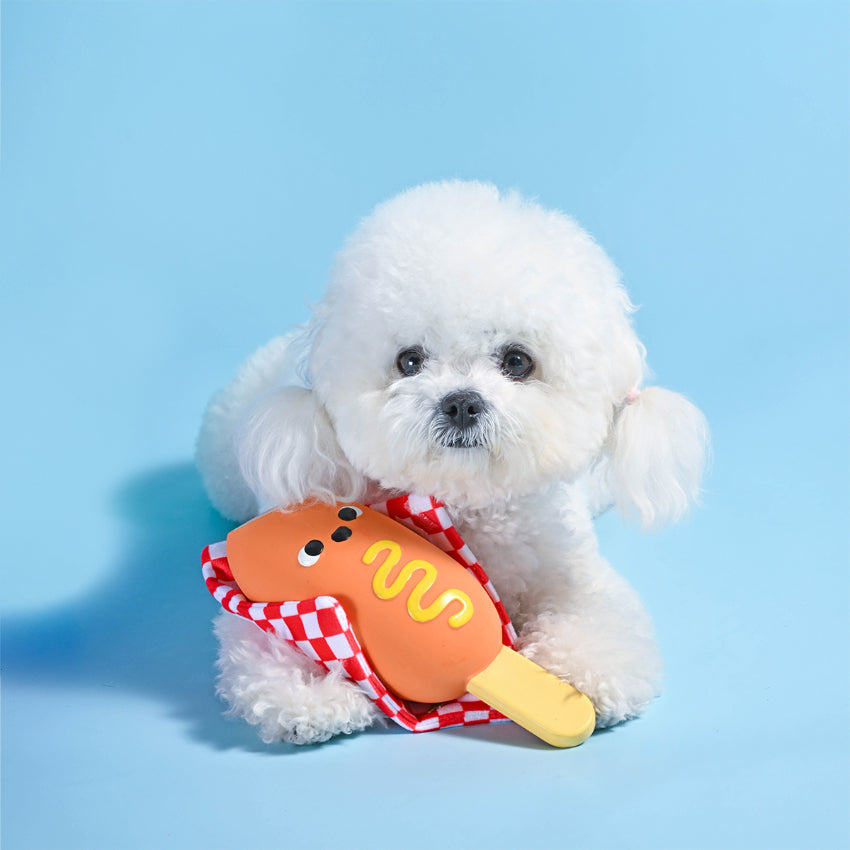 HugSmart - Food Party – Latex Corn Dog - Dog Toy