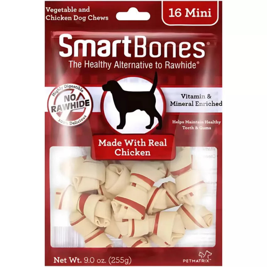 SmartBones 雞肉味經典骨型潔齒骨 (迷你) - 16支裝