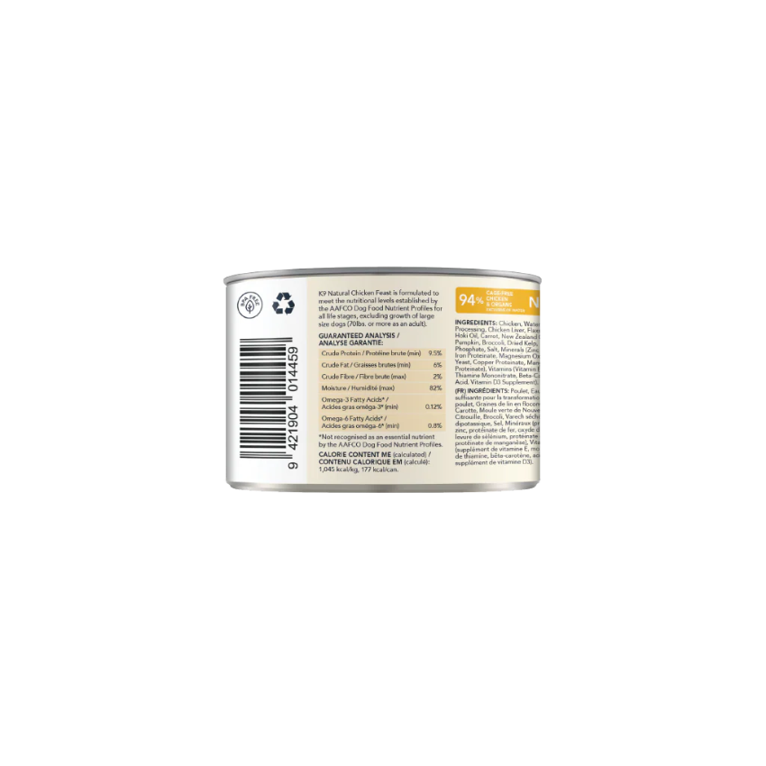K9 Natural - Chicken Feast Canned Dog Food (170g)