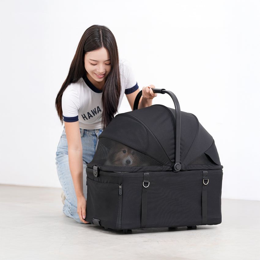Pompolarr Pet Modu Wagon - Hybrid Detachable Pet Stroller (Black)