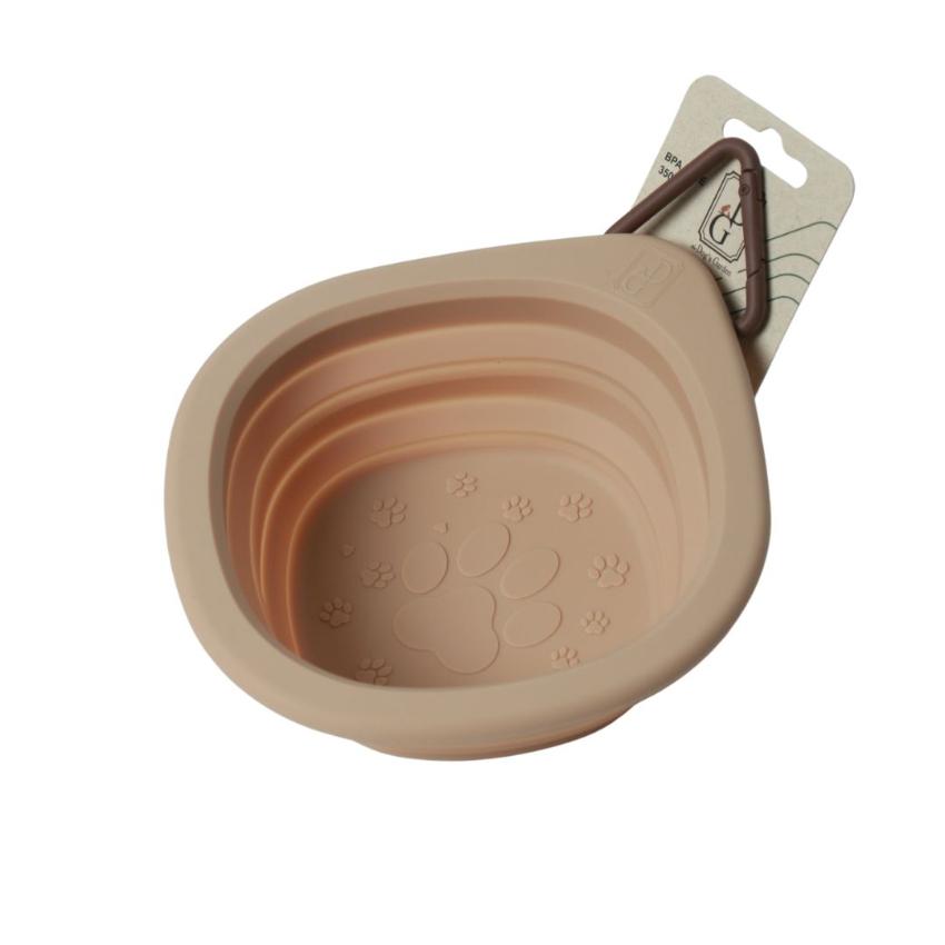 the Dog’s Garden Collapsible Pet Travel Cup – Beige – 350ml