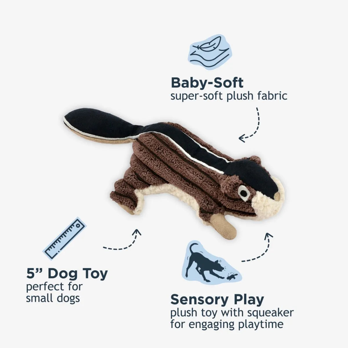 Tall Tails Toy Plush - Chipmunk w Squeaker 5"