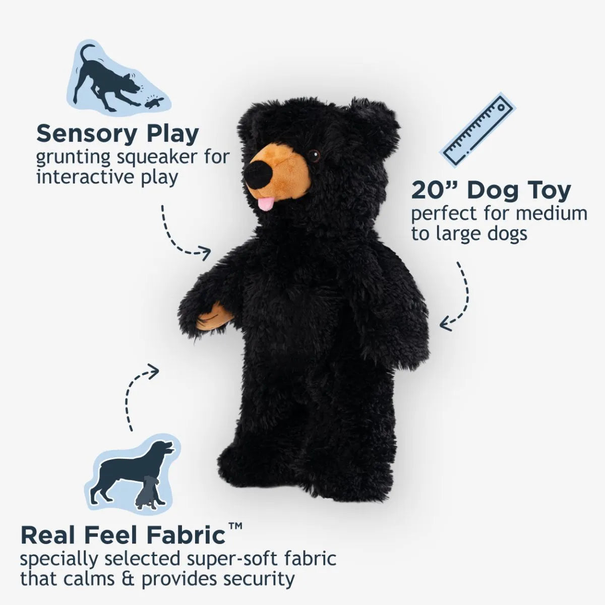 Tall Tails Toy Plush - Stuffless Black Bear - 20“