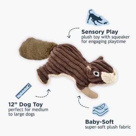 Tall Tails Toy Plush Squirrel w Squeaker 12"