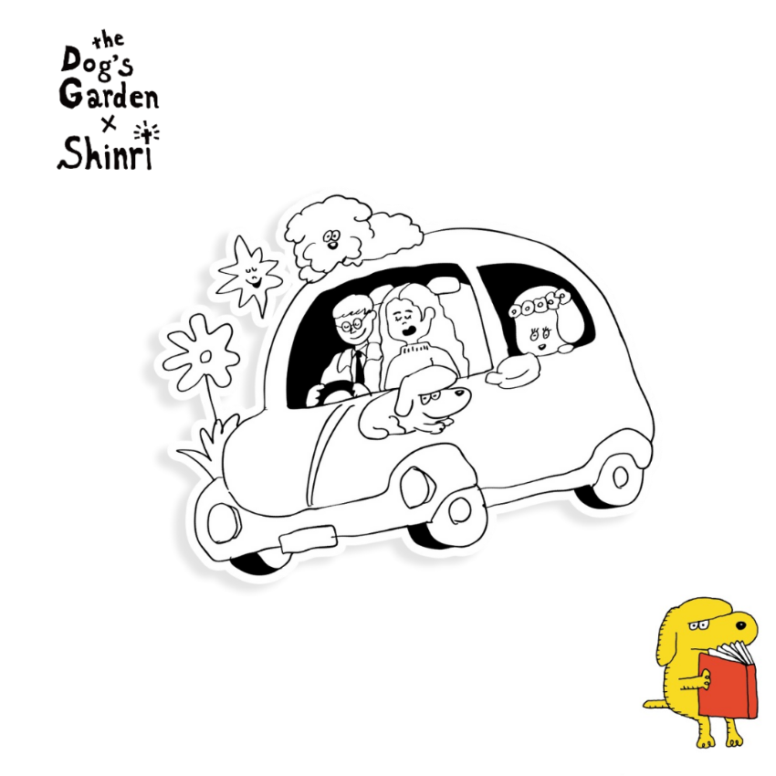 SHINRI x the Dog’s Garden – 3M B&W Car Sticker “Happy Ride”