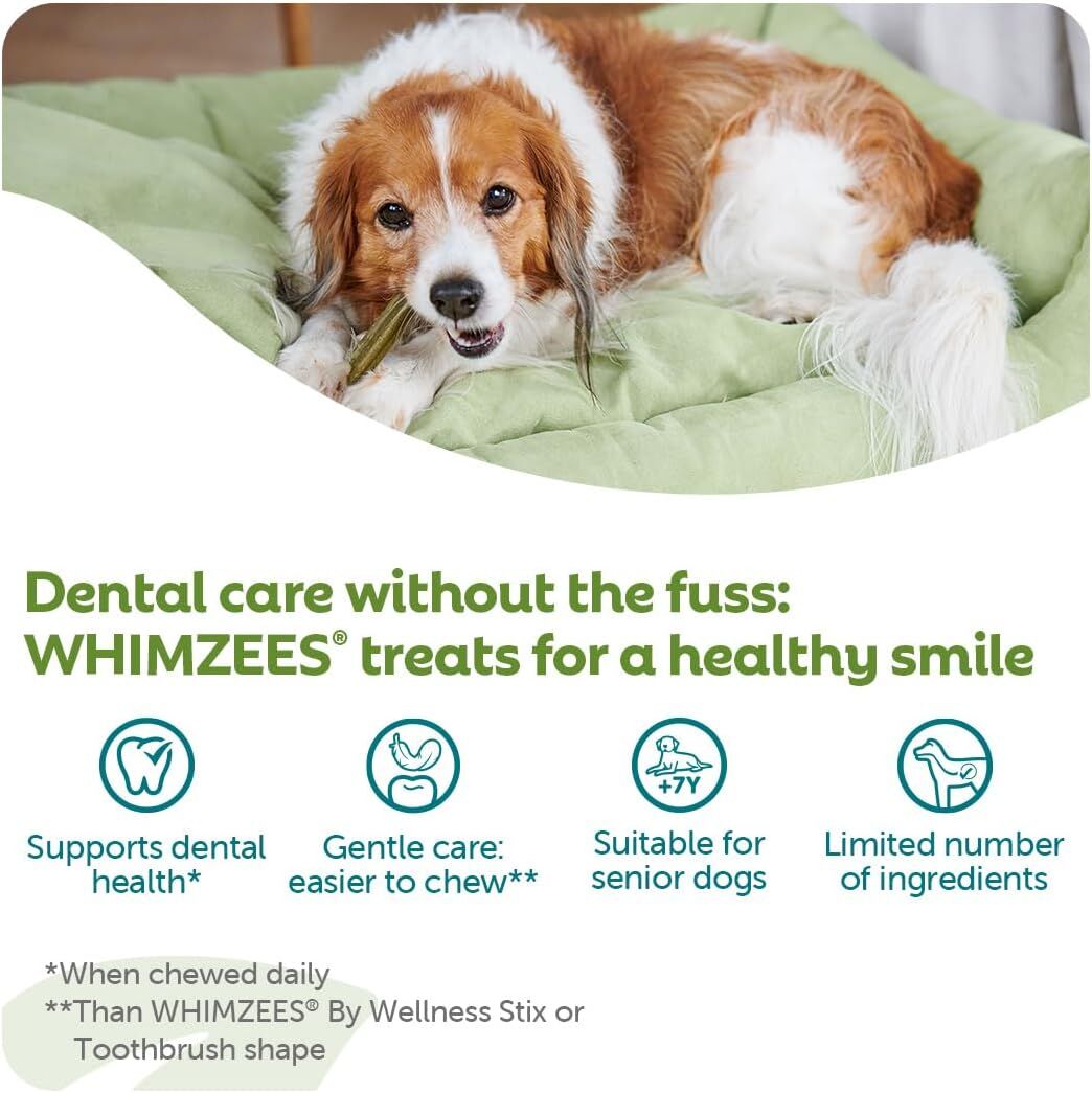 WHIMZEES Dental Senior Dog Treats Soft Stix - Medium (14pcs)