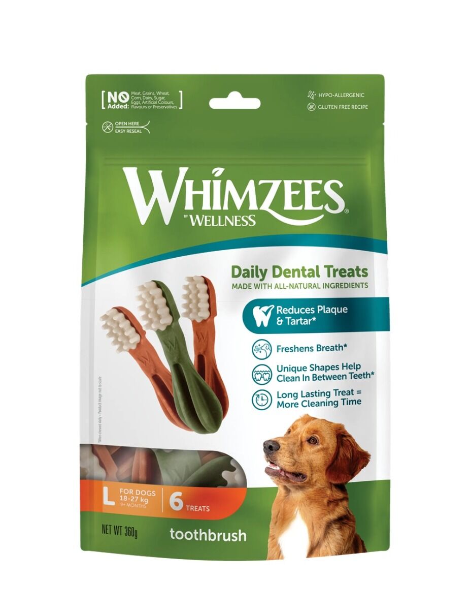 WHIMZEES Brushzees Dental Dog Treats - Large (6pcs)