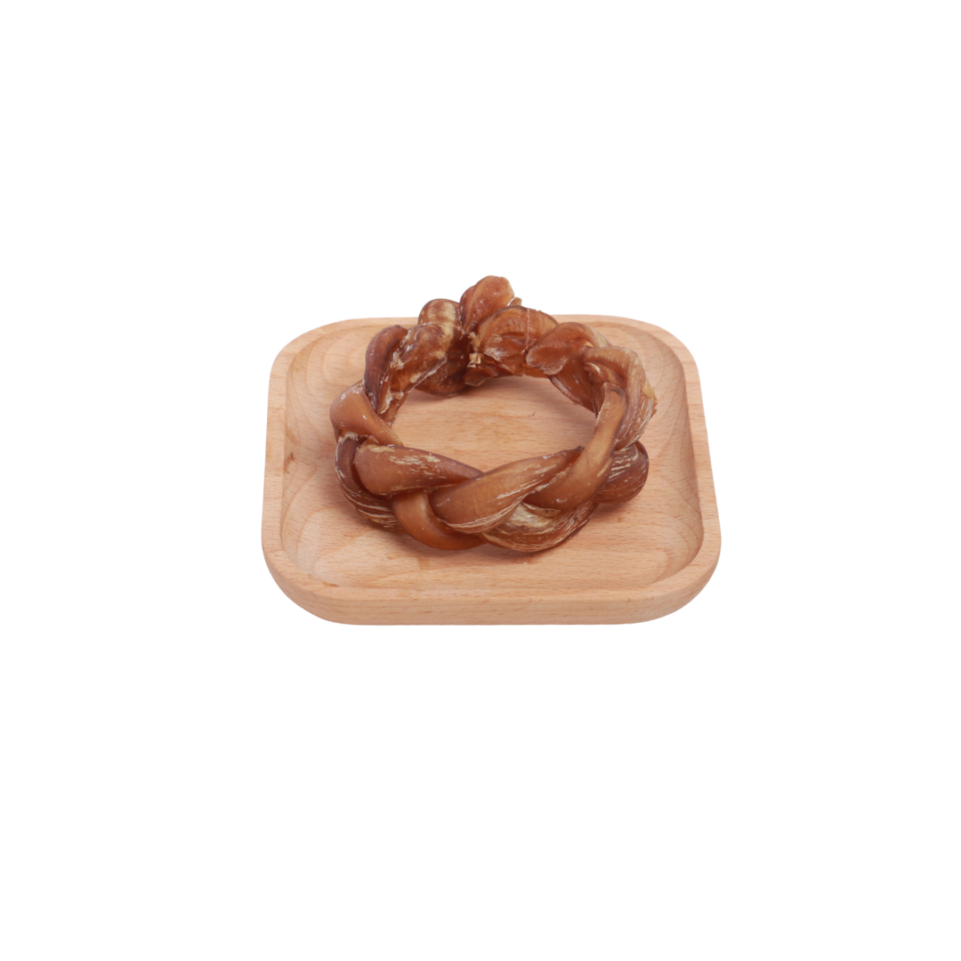 the Dog's Garden - Air-Dried Treat - Bangladeshi Braided Bully Ring 3"