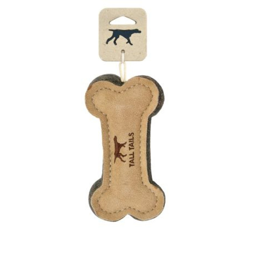 Tall Tails Toy Leather - Natural Wool Bone 6"