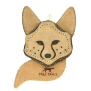 Tall Tails Toy Leather - Natural Leather & Wool Fox Toy -4"