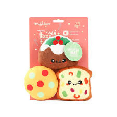 HugSmart Fuzzy Friendz Xmas Desserts - Dog Toy Set