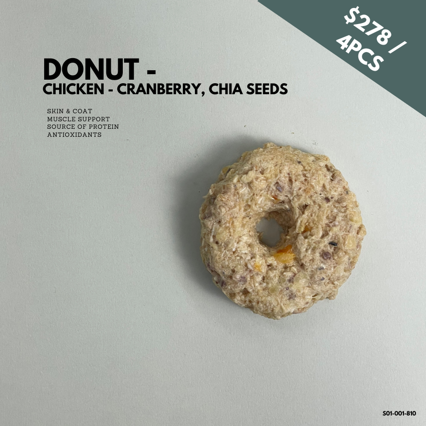 Freeze Dried Donut - Chicken , Cranberry, Chia Seeds (Made in USA)