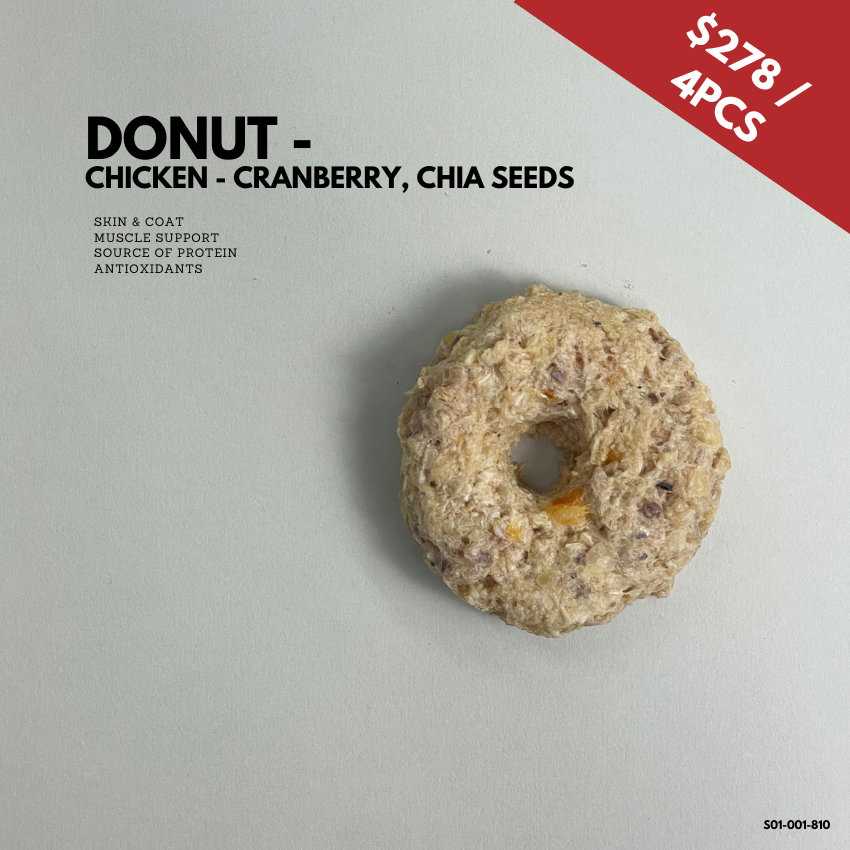 Freeze Dried Donut - Chicken , Cranberry, Chia Seeds (Made in USA)