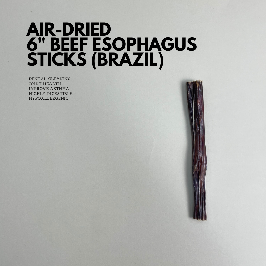 Air-Dried Brazil 6" Beef Esophagus Sticks (10-25g)